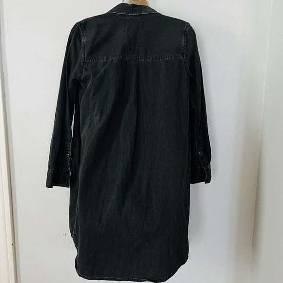 Madewell Black Denim Jean Jacket Longline Shirt Style Size XS - Picture 4 of 7